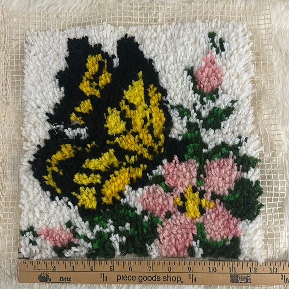 Hand Crafted Other - Butterfly latch hook kit hooked but unfinished